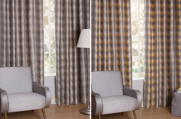 SLX Contemporary Curtains - Reflections Flax & Mimosa